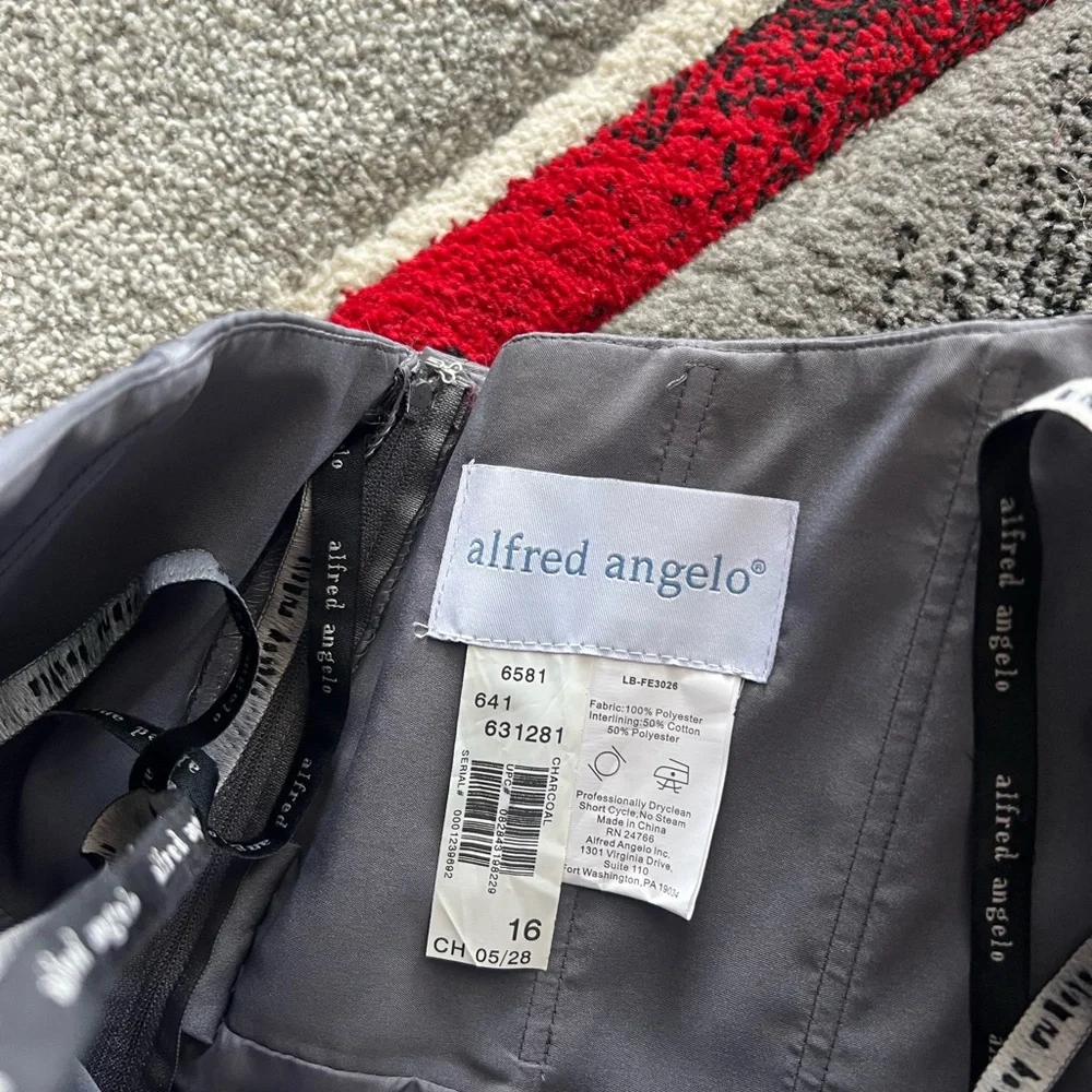 Alfred Angelo Charcoal Strapless Formal Dress - Picture 3 of 4